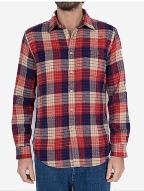 Portuguese Flannel Village Check Flannel Shirt Size Med